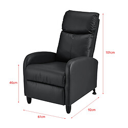 Acheter Fauteuil Relaxant Bregenz Inclinable et Repose-Pieds Similicuir Noir [en.casa]