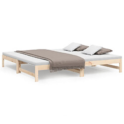 vidaXL Lit coulissant sans matelas 2x(90x200) cm Bois de pin massif