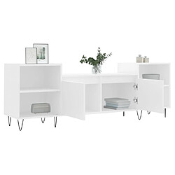 Avis vidaXL Meuble TV Blanc 160x35x55 cm Bois d'ingénierie