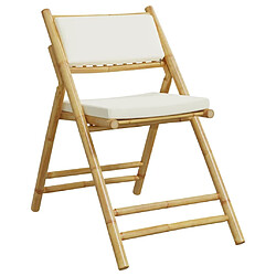 Avis vidaXL Chaises de bistro pliantes lot de 2 et coussins blanc crème