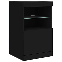 Avis Maison Chic Commode Buffet - Meuble de rangement avec lumières LED noir 41x37x67 cm -GKD97049