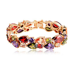 YP Select Bracelet élégant en or rose Mona Lisa Zircon pour femme 16 cm