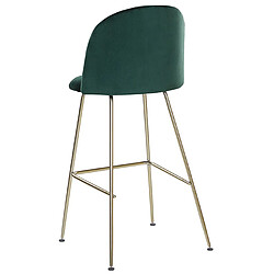 Beliani Tabouret de bar Set de 2 Velours Vert émeraude ARCOLA pas cher