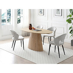 Vente-Unique Table à manger 6 personnes placage chêne - Naturel clair - ANTELADA 