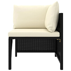 Acheter Maison Chic Salon de jardin 8 pcs + coussins - Mobilier/Meubles de jardin - Table et chaises d'extérieur Résine tressée Noir -MN59602