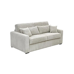 Acheter Vente-Unique Canapé 4 places convertible express en velours côtelé beige - Couchage à lattes larges 160 cm - Matelas 18 cm - MONDOVI