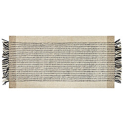 Beliani Tapis en laine beige et noir 80 x 150 cm DIVARLI