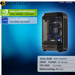 Sedatech PC Gamer Pro Tower • Intel i9-12900KF • RTX4070 Super • 32Go RAM • 2To SSD M.2 • sans OS