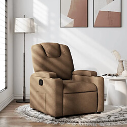 Maison Chic Fauteuil inclinable,Fauteuil luxe de relaxation Marron Tissu -MN44953