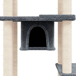 Acheter Helloshop26 Arbre à chat meuble tour grimper jouet grattage grattoir escalade plateforme avec griffoirs en sisal foncé 176 cm gris 02_0022686