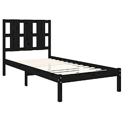 Avis vidaXL Cadre de lit sans matelas noir 75x190 cm bois massif