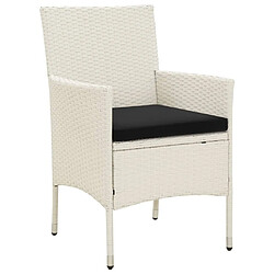 Maison Chic Lot de 2 Chaises de jardin,Fauteuil d'extérieur avec coussins Résine tressée Blanc -MN28763