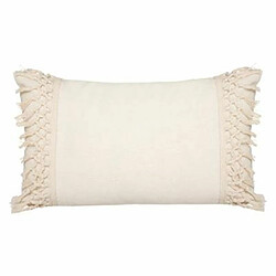 Coussin Déco Coton Macramé 30x50cm Ivoire