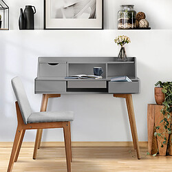 Bureau d'écriture en bois avec rangement Teamson Home Creativo, gris clair/naturel