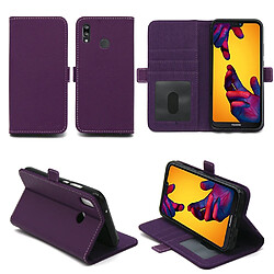 Huawei P20 LITE : Housse Portefeuille luxe violette Style Cuir avec stand - Etui coque de protection P20 Light avec porte cartes (smartphone 2018) - Accessoires pochette XEPTIO case