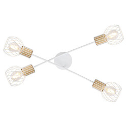 Globo Lighting Plafonnier design scandinave Luise - Blanc et chêne