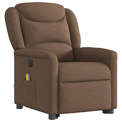 Avis vidaXL Fauteuil inclinable de massage électrique Marron Tissu