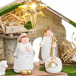 BigBuy Home Crèche de Noël Multicouleur Polyéthylène Bois MDF 22,5 x 8,5 x 16,5 cm (5 Pièces)