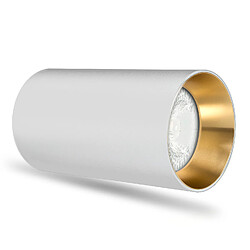 Luminaire de surface Maclean MCE458 W/G tube, spot, rond, aluminium, GU10, 55x100mm, blanc / or