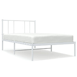 Maison Chic Lit adulte - Cadre de lit métal avec tête de lit,Structure du lit Contemporain pour chambre blanc 75x190 cm -MN79052