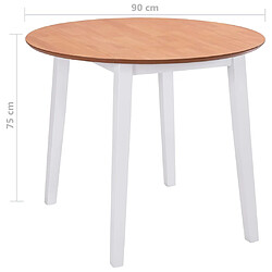 vidaXL Table à manger ronde à abattant MDF blanc pas cher