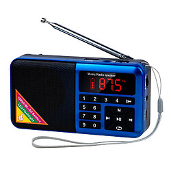 Poste Radio Enceinte Bluetooth FM 70-108mhz Digital Stéréo Batterie 1500 Mah Bleu YONIS