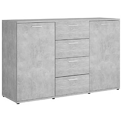 Maison Chic Commode Buffet - Meuble de rangement Gris béton 120x35,5x75 cm Aggloméré -GKD71667