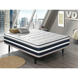 Dormalit Matelas 135X180 MEMOLATEX Épaisseur 26 CM Renforcement lombaire en latex et Mousse à mémoire de forme