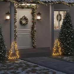 vidaXL Décoration lumineuse arbre de Noël avec piquets 80 LED 60 cm