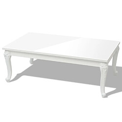 vidaXL Table basse 115x65x42 cm Blanc brillant