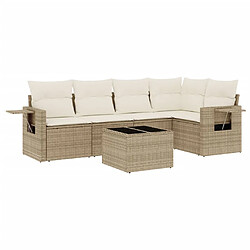 Maison Chic Salon de jardin avec coussins 6 pcs, Ensemble Tables et chaises de jardin, beige résine tressée -GKD468649