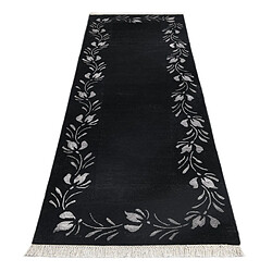 Avis Vidal Tapis de couloir en laine 251x81 noir Darya