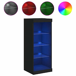 Maison Chic Commode Buffet - Meuble de rangement avec lumières LED noir 41x37x100 cm -GKD86676