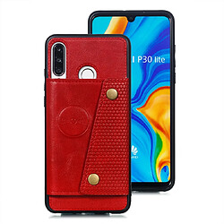 Wewoo Coque Fashion Etui de protection en cuir pour Huawei P30 Lite rouge