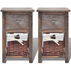 Avis Maison Chic Lot de 2 Tables de chevet - Tables de Nuit Bois Marron