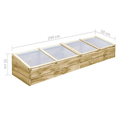 vidaXL Serres 2 pcs Bois de pin imprégné 200x50x35 cm pas cher