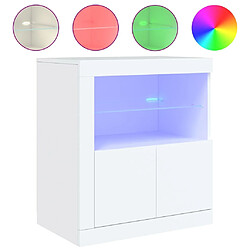 Maison Chic Commode Buffet - Meuble de rangement avec lumières LED blanc 60,5x37x67 cm -GKD81512