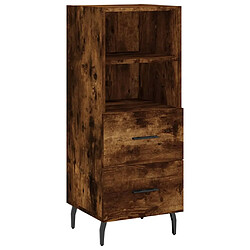 Acheter vidaXL Buffet haut Chêne fumé 34,5x34x180 cm Bois d'ingénierie