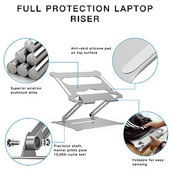 Avis Support D'ordinateur Portable De Bureau Réglable Pliable En Aluminium Tablette Pour Ordinateur Portable Riser Argent