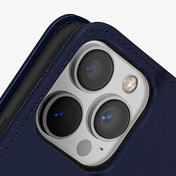 Acheter Avizar Housse iPhone 13 Pro Cuir premium Porte-carte Fonction support Vidéo bleu nuit