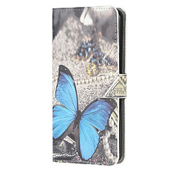 Etui en PU impression de motifs papillon bleu pour votre Huawei P smart 2020