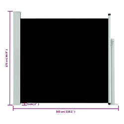 vidaXL Auvent latéral rétractable de patio 170x300 cm Noir pas cher