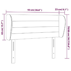 Acheter vidaXL Tête de lit avec oreilles Gris foncé 93x23x78/88 cm Tissu