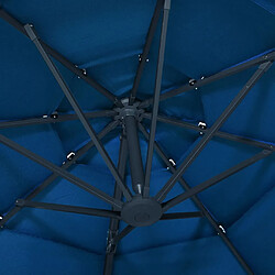 Helloshop26 Parasol à 4 niveaux avec mât en aluminium 3 x 3 m bleu 02_0008787 pas cher