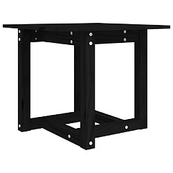 vidaXL Table basse Noir 50x50x45 cm Bois massif de pin