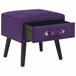 Maison Chic Table de chevet,Table de nuit,Table d'appoint pour salon Violet foncé 40x35x40 cm Velours -MN71828