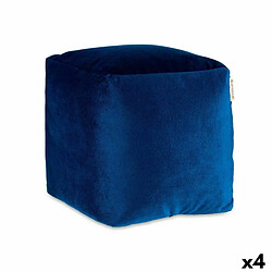 Gift Decor Pouf Velours Bleu 30 x 30 x 30 cm (4 Unités)