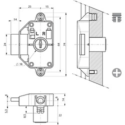 Serrure 32800-04/R1 nickelé pene de 9 - RONIS - 36900