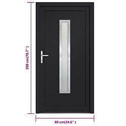 vidaXL Porte d'entrée anthracite 88x200 cm PVC pas cher