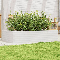 vidaXL Jardinière blanc 110x60x23 cm bois de pin massif